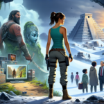 Ilustrasi pahlawan mirip Lara Croft, prajurit mitologi, dan vault futuristik mewakili tren adaptasi game ke layar.