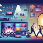 Ilustrasi kolase berita game: konsol hybrid, aksi kooperatif melawan monster, dan lorong horor mencekam dalam satu komposisi modern.