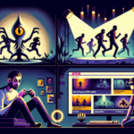 Ilustrasi kolase berita game: fantasi gelap, horor multiplayer, nostalgia motion control, dan promo diskon bundel game digital.