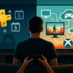 Ilustrasi gamer menghadapi kenaikan harga langganan di tengah ekosistem gaming dan layanan lintas platform.