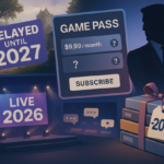 Ilustrasi kolase berita game hari ini: penundaan RPG, layanan langganan, agen rahasia, event 2026, dan bundel game.