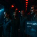 Kru kapal koloni di lorong gelap menatap planet asing dan hologram Directive 8020 penuh dilema.